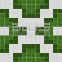 Glass Mosaic Repeating Pattern for Decorative Facing: Green Puzzle - pattern