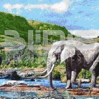 Glass Tile Mosaic Mural: Elephant
