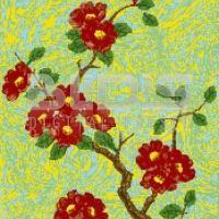 Glass Tile Mural: Flower Tree