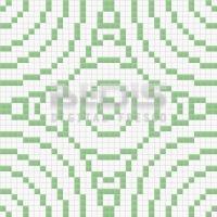 Glass Mosaic Repeating Pattern Module: Green Circles