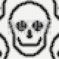 Glass Mosaic Repeating Pattern Module: Smiling Skulls