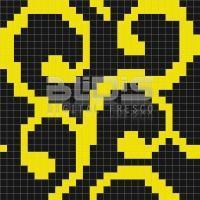 Glass Tile Repeating Pattern Module: Yellow Harmony