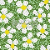 Glass Mosaic Repeating Pattern Module: Daisies