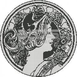 Glass Tile Medallion: Woman