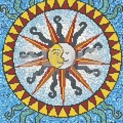 Glass Tile Medallion Sun and Moon