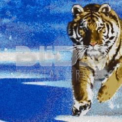 Glass Mosaic Mural: Tiger In Winter