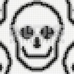 Glass Mosaic Repeating Pattern Module: Smiling Skulls