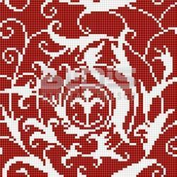 Glass Mosaic Repeating Pattern Module: Red Tribal