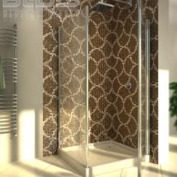 Glass Mosaic Repeating Pattern: Brown Tracery - shower