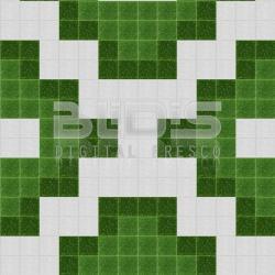 Glass Mosaic Repeating Pattern for Decorative Facing: Green Puzzle - pattern