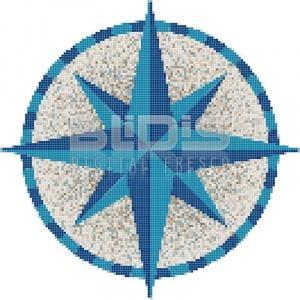 Glass mosaic Medallion: Compass