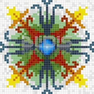 Glass Mosaic Repeating Pattern Module: Colored Harmony