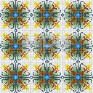Glass Mosaic Repeating Pattern Module: Colored Harmony