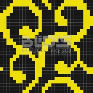 Glass Tile Repeating Pattern Module: Yellow Harmony
