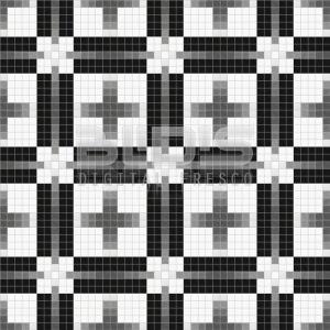 Glass Mosaic Repeating Pattern: Black and White Tracery - pattern tiled