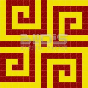 Стъклокерамична Мозайка: Червено-Жълти Спирали