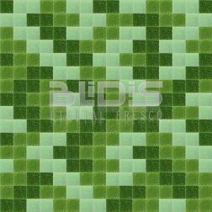 Glass Mosaic Repeating Pattern for Decorative Application: Green Tracery - pattern
