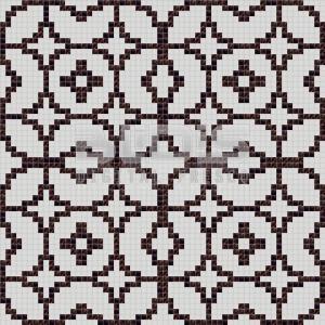 Glass Tiles Repeating Pattern: Black Flowers - pattern tiled