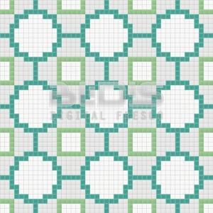 Glass Tiles Repeating Pattern: Green Flowers - pattern tiled