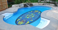 Glass tiles mural for bottom of the pool.
